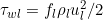 \tau_{wl} = f_l \rho_l u_l^2 / 2