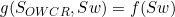 g(S_{OWCR},Sw)=f(Sw)