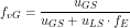 \[ f_{vG} = \frac{u_{GS}}{u_{GS} + u_{LS} \cdot f_E} \]