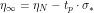 \[\eta_{\infty}=\eta_N-t_p \cdot \sigma_*\]
