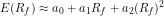 \[ E(R_f) \approx a_0 + a_1 R_f + a_2 (R_f)^2 \]