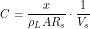 \[ C = \frac{x}{\rho_L A R_s} \cdot \frac{1}{V_s} \]