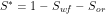 \[ S^*=1-S_{wf}-S_{or} \]