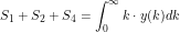 \[S_1+S_2+S_4=\int_0^{\infty} k \cdot y(k)dk\]