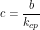 \[c=\frac{b}{k_{cp}}\]