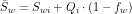 \[ \bar{S}_w = S_{wi} + Q_i \cdot (1-f_w) \]