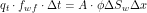 \[ q_t \cdot f_{wf} \cdot \Delta t = A \cdot \phi \Delta S_w \Delta x \]