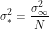\[\sigma^2_*=\frac{\sigma^2_\infty}{N}\]