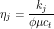 \[\eta_j = \frac{k_j}{\phi \mu c_t}\]