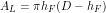 \[ A_L=\pi h_F (D - h_F) \]