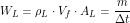 \[ W_L = \rho_L \cdot V_f \cdot A_L = \frac{m}{\Delta t} \]