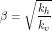 \[  \beta = \sqrt{\frac{k_h}{k_v}} \]