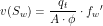 \[ v(S_w) = \frac{q_t}{A \cdot \phi} \cdot {f_w}' \]