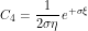 \[ C_4 = \frac{1}{2\sigma \eta} \, e^{+\sigma \xi}\]
