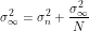\[\sigma_{\infty}^2=\sigma_n^2+\frac{\sigma^2_\infty}{N}\]