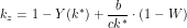 \[k_z=1-Y(k^*)+\frac{b}{ck^*}\cdot(1-W)\]