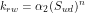 \[ k_{rw}=\alpha_2 (S_{wd})^n \]