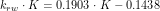 \[k_{rw} \cdot K = 0.1903\cdot K - 0.1438\]