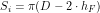 \[ S_i=\pi (D - 2 \cdot h_F) \]
