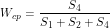 \[ W_{cp}=\frac{S_4}{S_1+S_2+S_4} \]