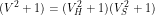 \[ (V^2 + 1) = (V^2_H + 1) (V^2_S + 1) \]