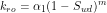 \[ k_{ro}=\alpha_1(1-S_{wd})^m \]