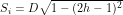 S_i = D \sqrt{1 - (2h\D - 1)^2}