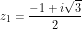 \[ z_1 =  \frac{-1 + i \sqrt 3}{2} \]