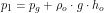 \[ p_1=p_g+\rho_o \cdot g \cdot h_o\]