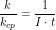 \[ \frac{k}{k_{cp}}=\frac{1}{I \cdot t} \]